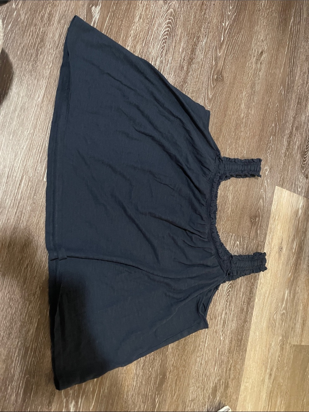 Anthropologie Black Smocked-Strap Tank